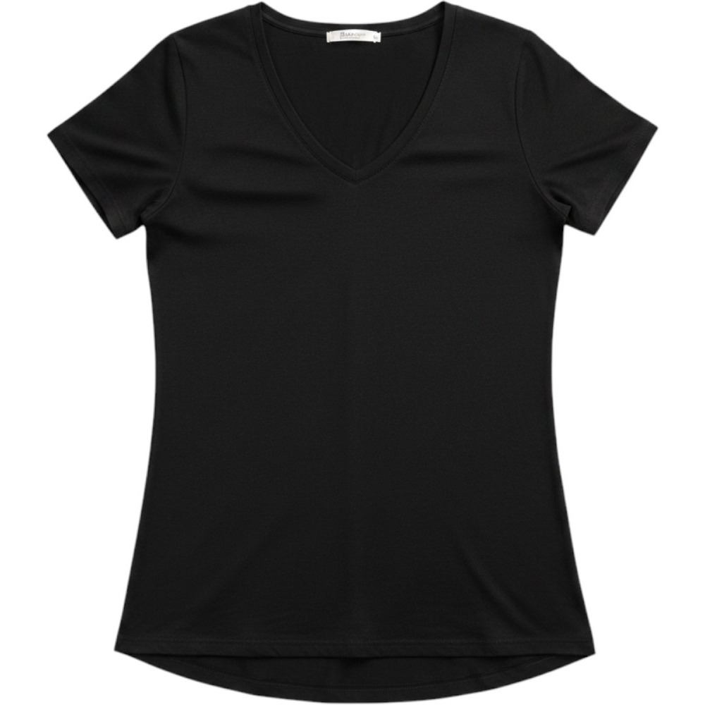 Felina Womens Black Modal Blend Short Sleeve Crew Neck T-Shirt XXL